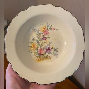 Vintage Lido W S George Canarystone Bowl Floral Made in USA